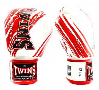 Боксерские перчатки Twins Special с рисунком (FBGV-TW2 red/white)